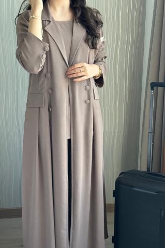 عباية سفر ياقة بيج