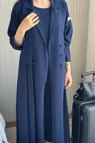 عباية سفر ياقة كحلي