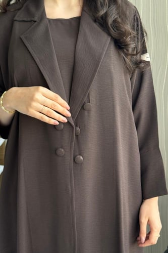 عباية سفر ياقة بني