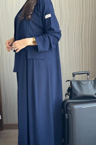 عباية سفر ياقة كحلي