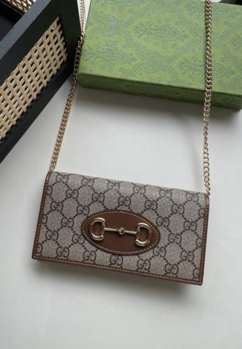 Gucci(WMNS) Gucci GG Marmont Chain Wallet 'Beige E...