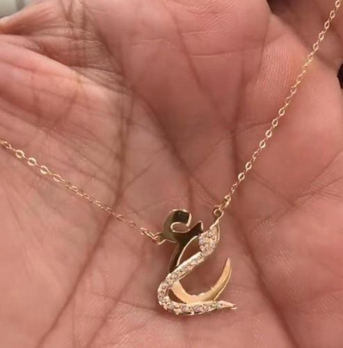 سلسال حرفين مدمجه ذهب عيار 18