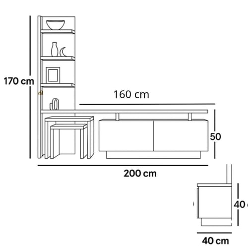 طقم طاولات بني3 مع بيج -موديل SH06