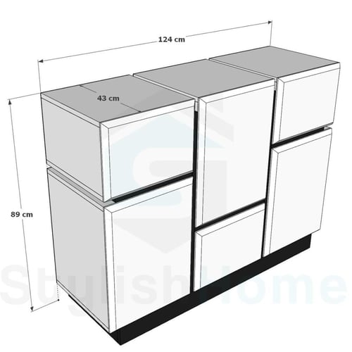 كونسول بوفيه او مدخل مودرن ابيض واسود -موديل MD14