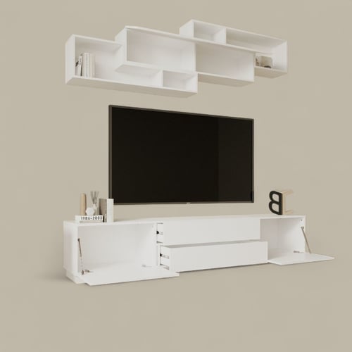 طاولة تلفاز لون ابيض- موديل SILVA