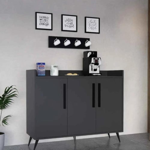 طقم طاولات اسود مع رمادي غامق- موديل SH61