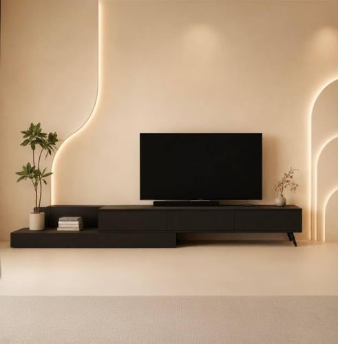 طاولة تلفزيون لون اسود - موديل tv55