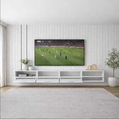 طاوله تلفزيون باللون الابيض موديل gold1