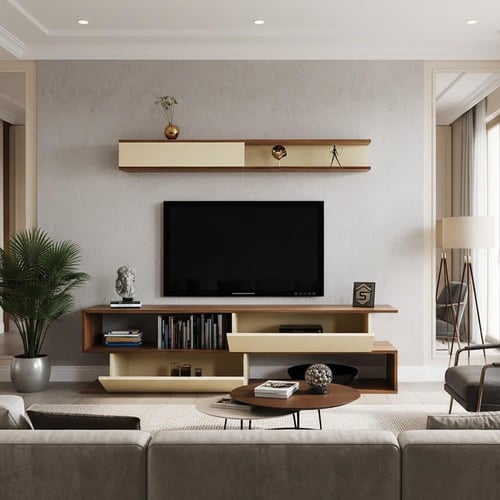 طاولة تلفزيون بني3 و بيج-موديل Tv26