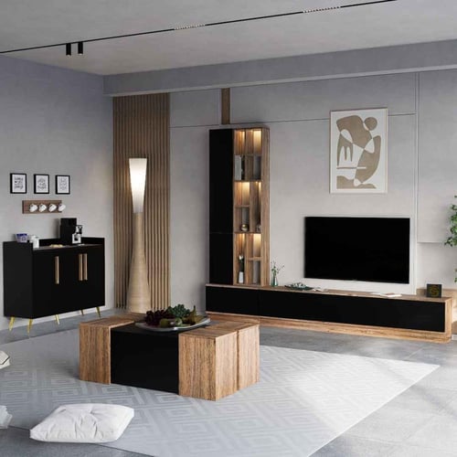 ركن قهوة اسود مع خشبي -موديلRC07