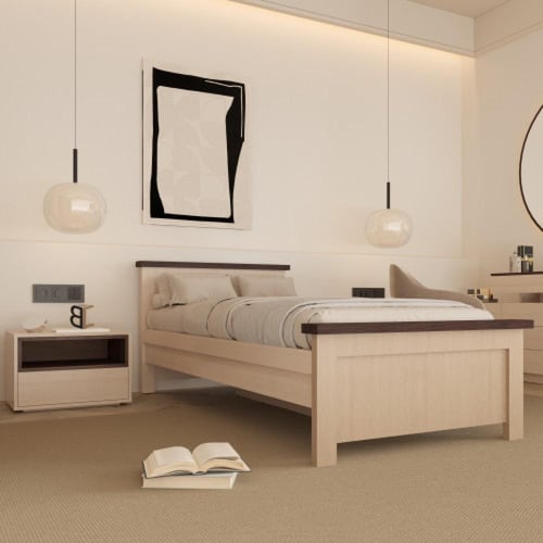 غرفة نوم تشمل خمس قطع عصرية_ بيج / رمادي