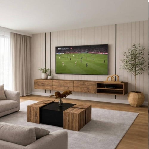 طاوله تلفزيون باللون الخشبي موديل gold1