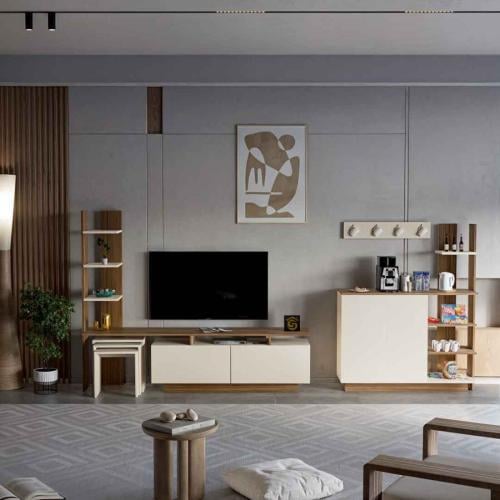 طقم طاولات بني3 مع بيج -موديل SH06