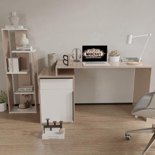 مكتب عمل ابيض مع بيج125 - موديل SaraDesk