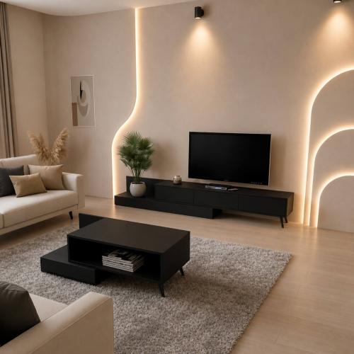 طقم طاولات اسود- موديل sh55