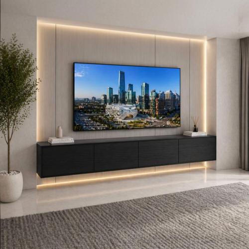 طاولة تلفاز معلقه مقاس 280 لون اسود-موديل Lusy