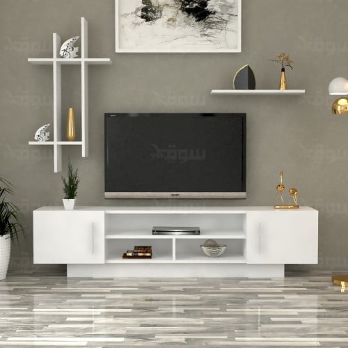 طاولة تلفزيون ابيض-موديل Tv15