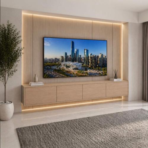 طاولة تلفاز معلقه لون بيج 2036 -موديل Lusy