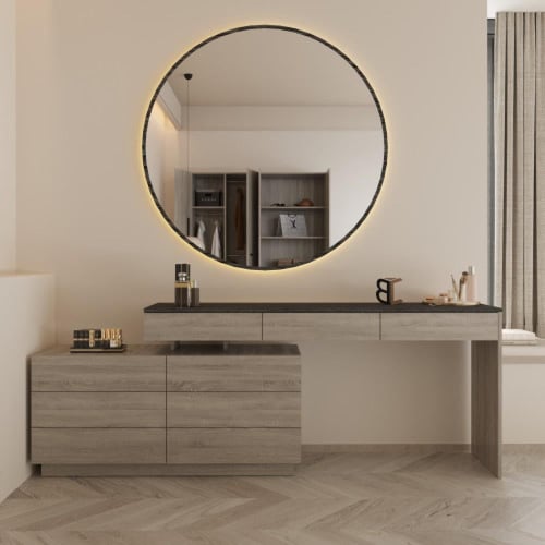 غرفة نوم تشمل خمس قطع عصرية_ بيج / رمادي