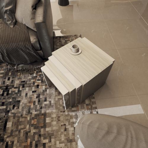 طقم طاولات خدمه ابيض مع رمادي2020 _موديل Sozan