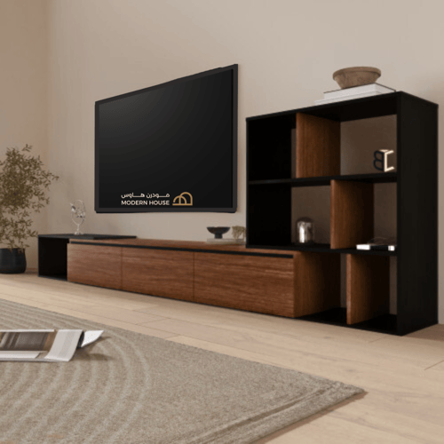 طقم طاولات اسود مع بني 2060 - موديل Diamond