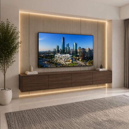 طاولة تلفاز معلقه لون بني 2001 -موديل Lusy