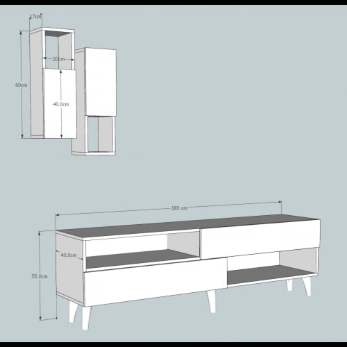 طاولة تلفزيون بيج مع خشبي 1- موديل Tv02