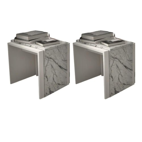 طقم طاولات لون رخامي- موديل Lusy