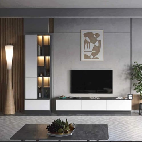 طقم طاولات ابيض مع رمادي غامق- موديل SH61