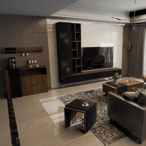 طاولة تلفاز اسود مع بني 2060 موديل Victorya
