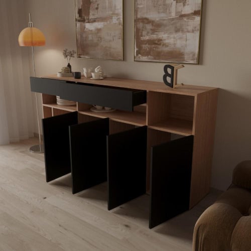 كونسول بوفيه اسود مع بني B- موديل sozan