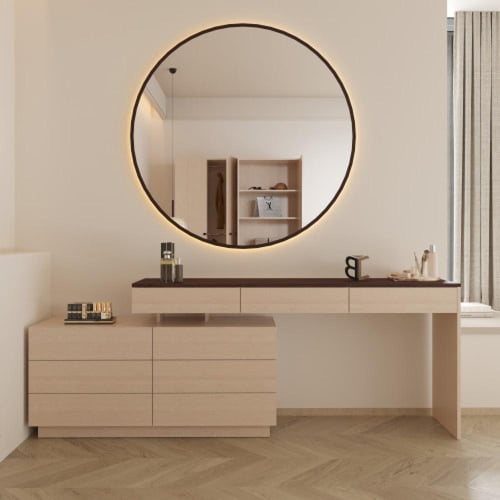 غرفة نوم تشمل خمس قطع عصرية_ بيج / رمادي