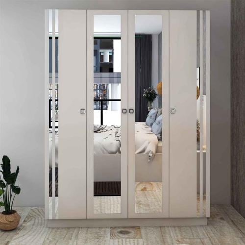 دولاب ملابس ابيض 4 ابواب -موديل DLB01