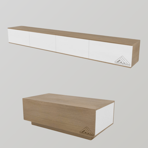 طقم طاولات لون ابيض مع بيج 2036 - موديل Lusy