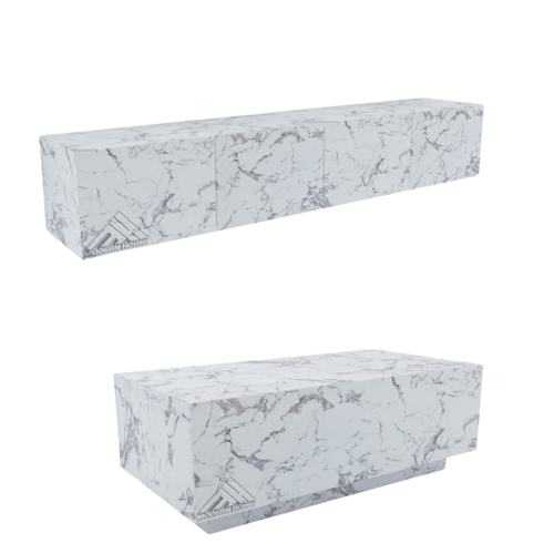 طقم طاولات لون رخامي- موديل Lusy