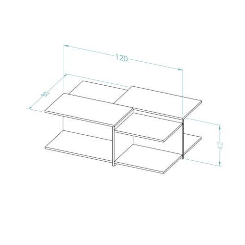طاولة وسط ابيض مع بني- موديل Panella