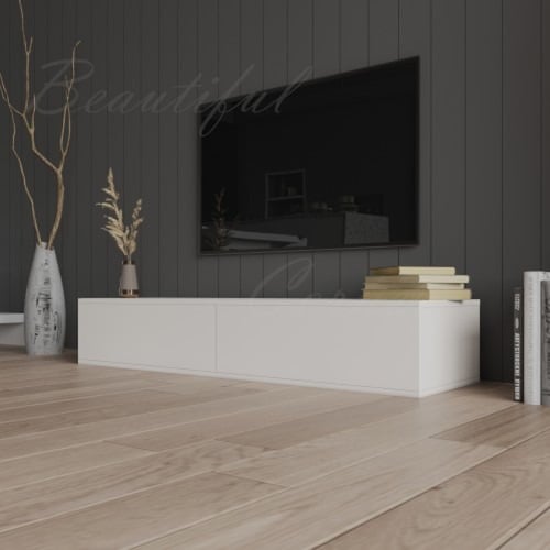 طاولة تلفاز لون ابيض -موديل Lusy Mini flat