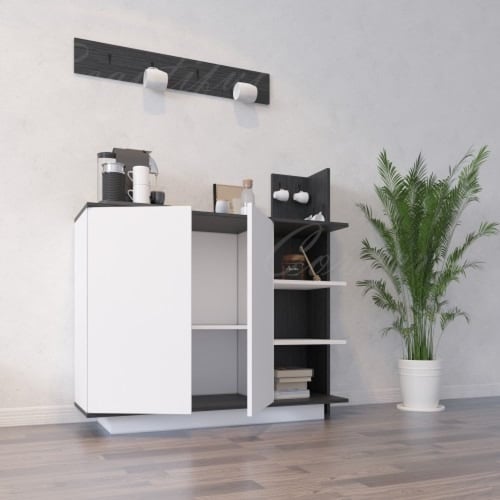 طاولة ركن قهوة رمادي غامقA مع ابيض - موديل Panella