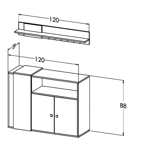 ركن قهوة رمادي 2031 مع بني 2001_موديل Sozan