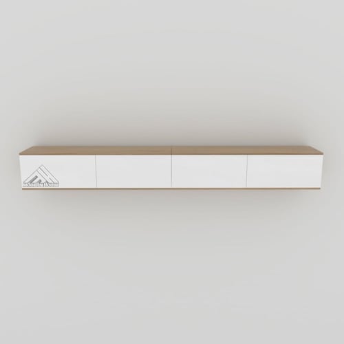 طاولة تلفاز معلقه لون ابيض مع بيج 2036 -موديل Lusy