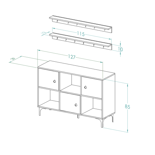 ركن كوفي اسود مع بني 2060- موديل Hexa
