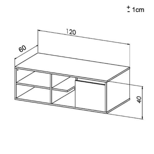 طاولة وسط ابيض مع بني-موديل Elm