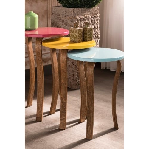 طقم مكون من 3 طاولات خدمة . موديل F-2021