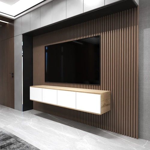 طاولة تلفاز لون ابيض مع بيج 2036 -موديل Lusy