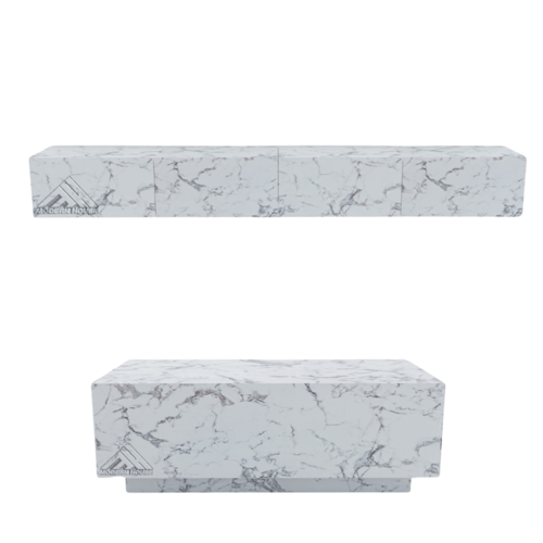 طقم طاولات لون رخامي - موديل Lusy