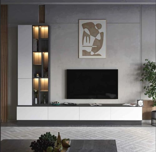 طقم طاولات ابيض مع رمادي غامق- موديل SH61