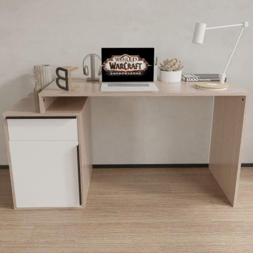 مكتب عمل ابيض مع بيج125 - موديل SaraDesk