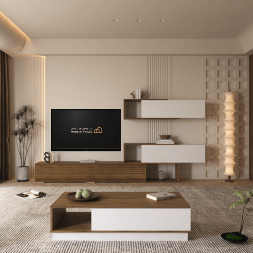 طاولة وسط بني 2001 مع ابيض- موديل Violet