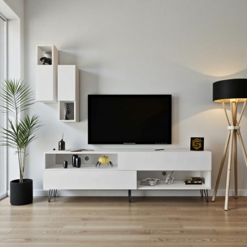 طاولة تلفزيون ابيض - موديل Tv02