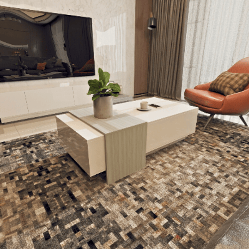 طاولة وسط ابيض مع رمادي موديل Sozan